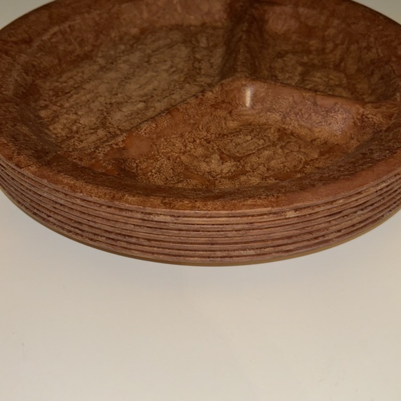 Vintage 1950’s KYS-ITE #231 Melamine Melmac Cork Pattern 11” set of 8 Plates - Picture 3 of 7